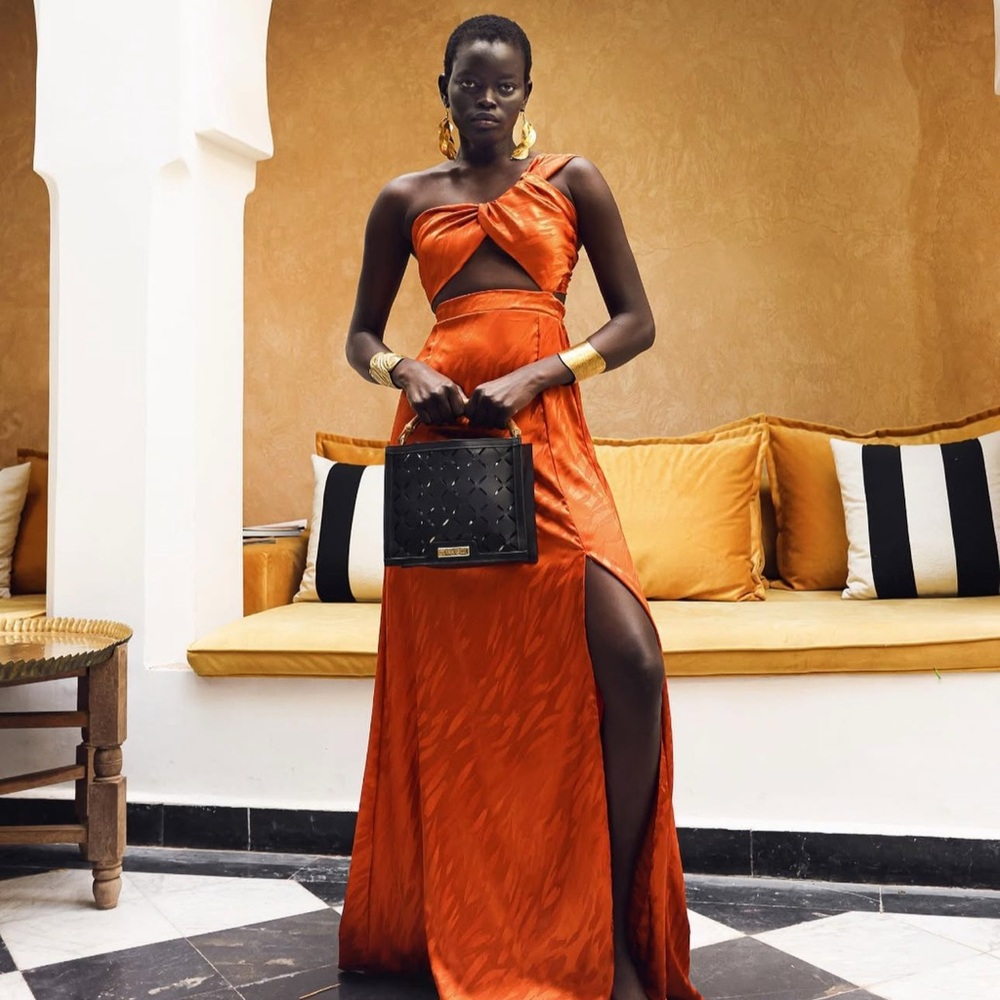 Diarrablu One Shoulder Orange Dress